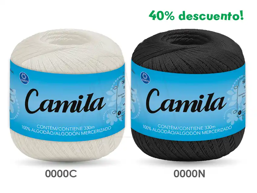 HILO CAMILA NATURAL - NEGRO 10 OV X 330MTS 50GRS 5025C