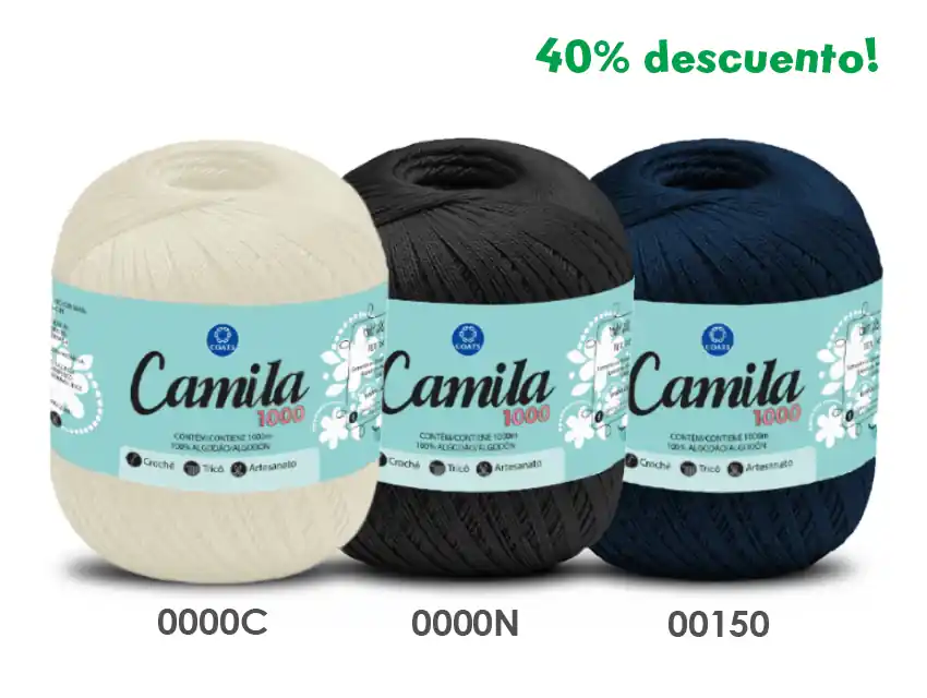 HILO CAMILA NATURAL - MARINO - NEGRO 6 OV X 1000MTS 150GRS 5026C
