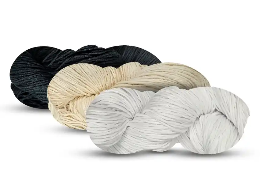 HILO 6 CABOS ALGODON MIA HILADOS COTTON SENSE BLANCO/NEGRO/CRUDO 3 MADEJAS X 150GRS APROX 5545
