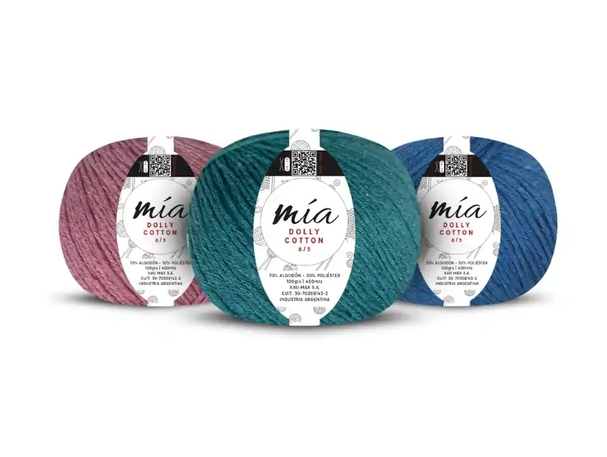 HILO 3 CABOS 70% ALGODON 30% POLIESTER  MIA HILADOS DOLLY COTTON 8/3 10 OV X 100 GRS