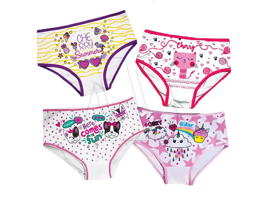 BOMBACHA JUVENIL ESTAMPADA CHERRY ALG Y LYCRA T 10,12 3612