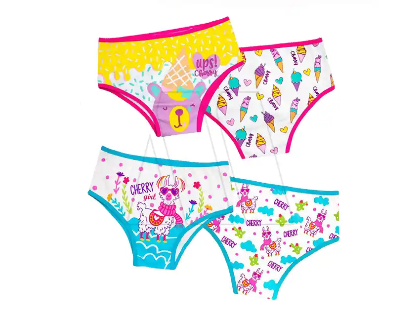 BOMBACHA JUVENIL DOBLE ESTAMPA CHERRY ALG Y LYCRA T 10,12 3619