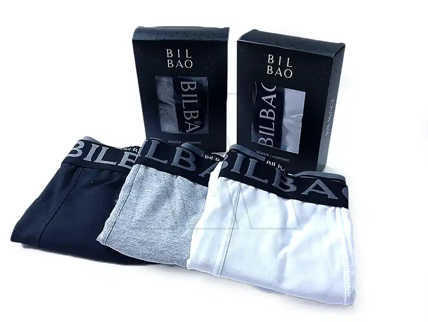 BOXER CORTO ALG. LYCRA LISO C/ELASTICO PERSONALIZADO BILBAO TALLE S-M-L-XL 4117