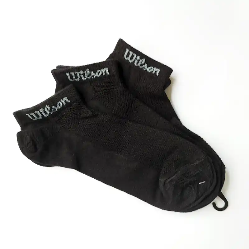 SOQUETE CORTO DAMA ALGODON WILSON NEGRO PACK X 3UN 3822W