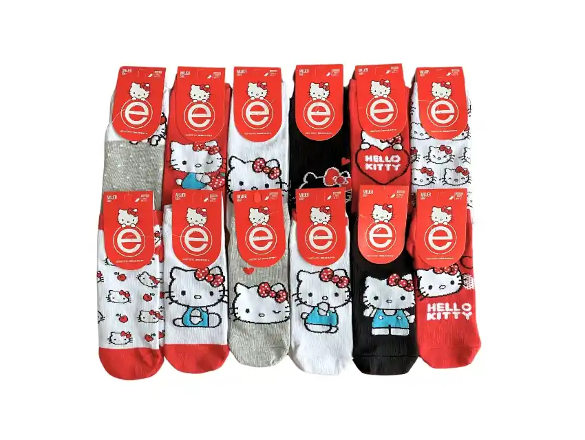 SOQUETE HELLO KITTY ALGODON DAMA ELEMENTO SURTIDO  3827HK