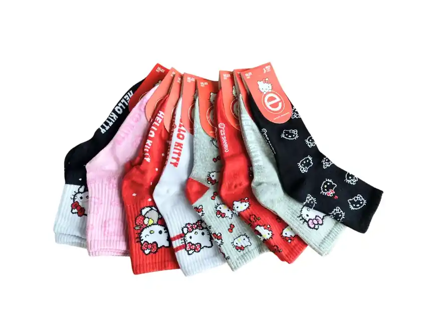 MEDIA 1/3 CAÑA HELLO KITTY ALGODON DAMA ELEMENTO SURTIDO  3850HK
