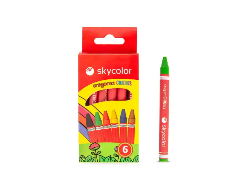CRAYON DE CERA SKYCOLOR CHIQUIS X 6UN COLORES SURTIDOS