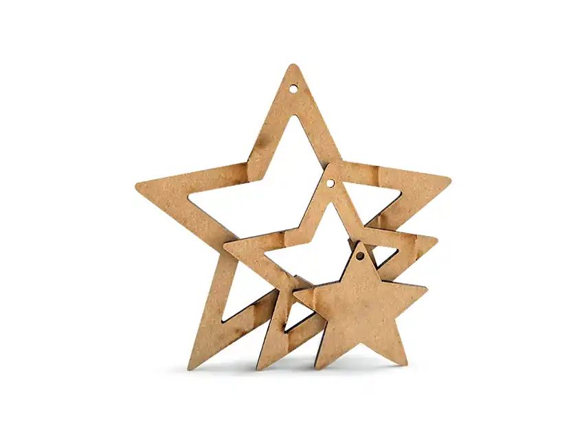 COLGANTES ESTRELLAS FIBROFACIL X 30UN (10UN X TAMAÑO) 1076.M2