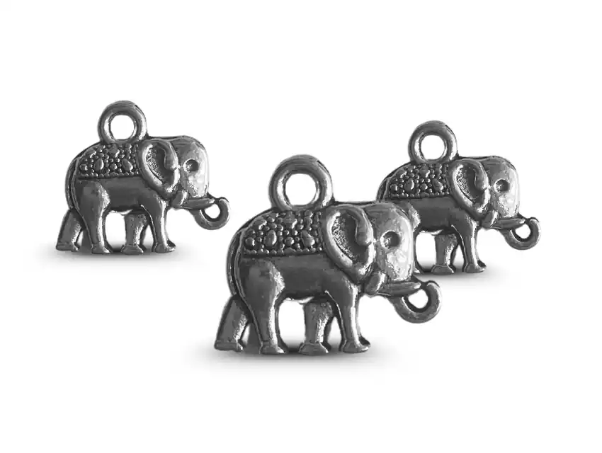 DIJE METALICO NIQUEL ELEFANTE X 1CM X 1,3CM X 50GRS 50UN APROX