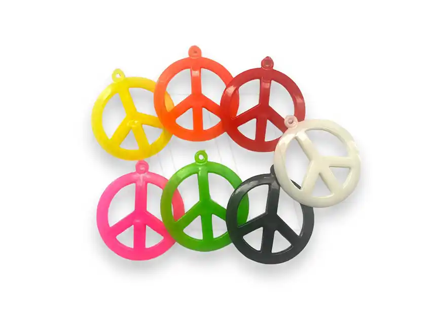 DIJE PLASTICO SIMBOLO DE PAZ 4CM X 10UN  2670.M1