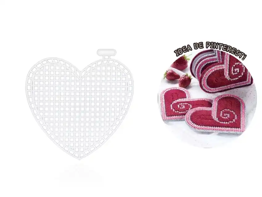 PLASTIC CANVAS CORAZON 7CM X 7,5CM X 2UN 