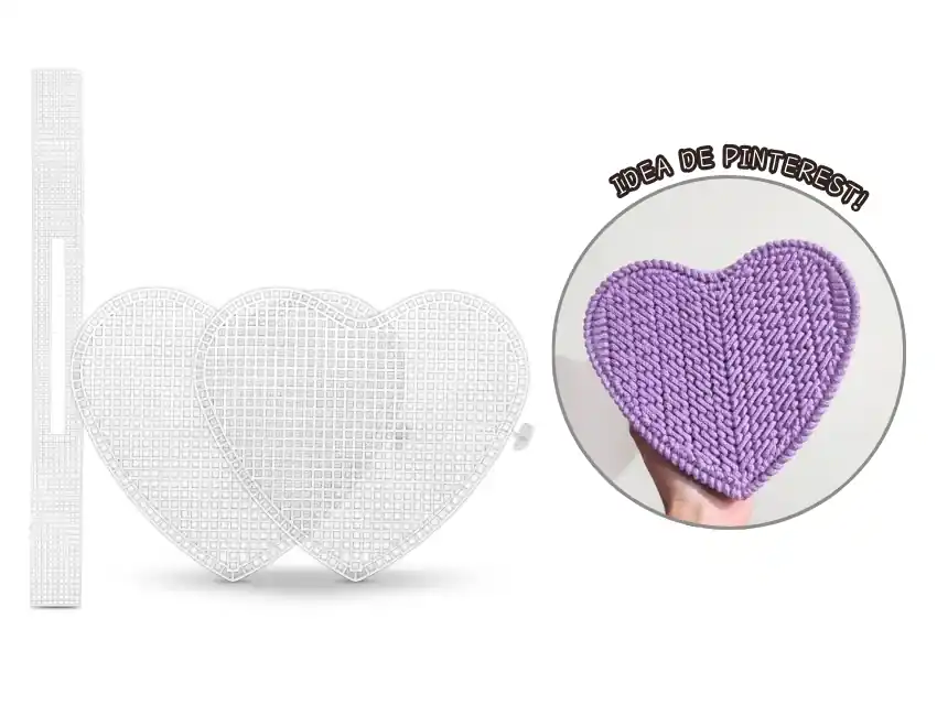 PLASTIC CANVAS CARTERA CORAZON 18CM X 20CM X UN  9015.M1