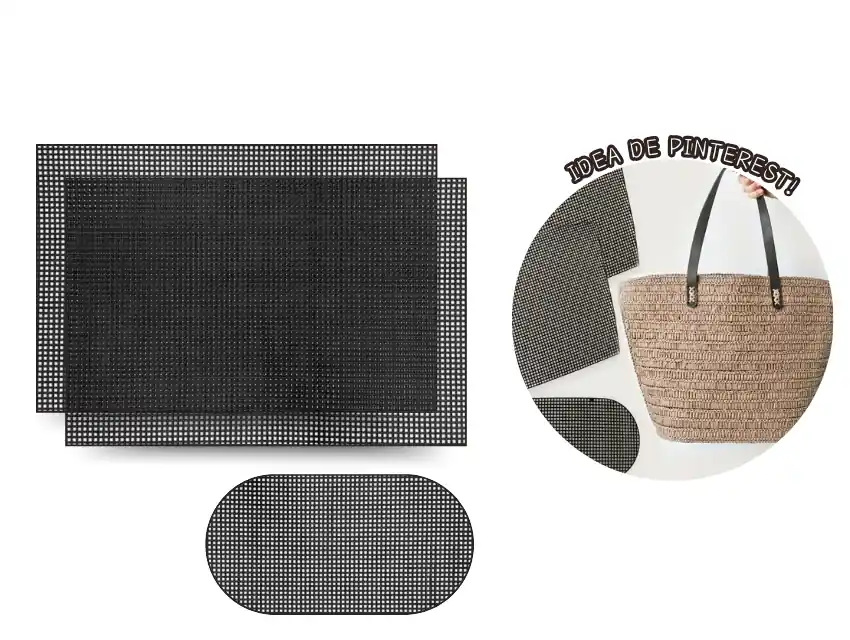 PLASTIC CANVAS BOLSO NEGRO 33CM X 40CM X UN