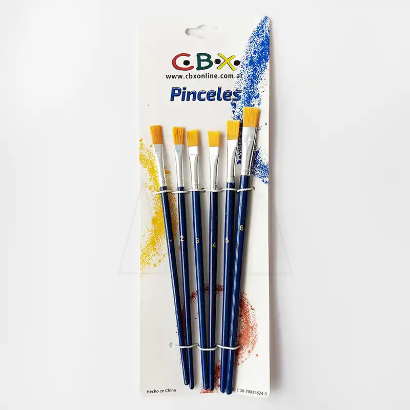 SET PINCELES CHATOS CBX LINEA ECO - BLISTER SURTIDO C/ MEDIDAS DE Nº 1 A 6 2665.1