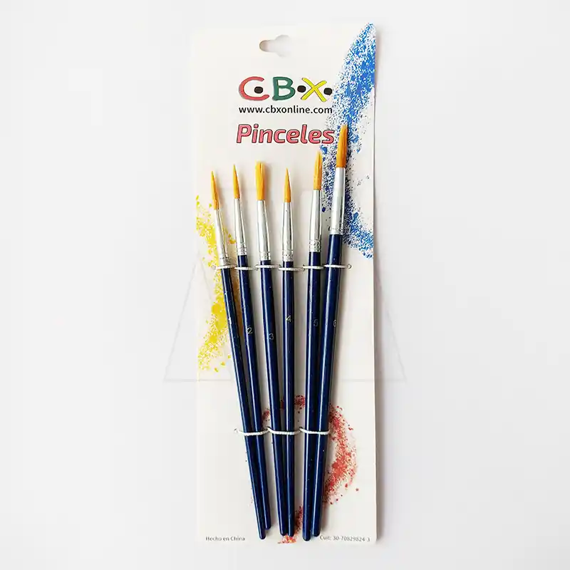 SET PINCELES REDONDOS CBX LINEA ECO - BLISTER SURTIDO C/ MEDIDAS DE Nº1 A 6 2665.2