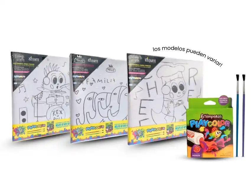KIT BASTIDOR PLAYCOLOR C/ TEMPERAS Y PINCELES 