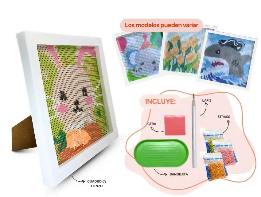 KIT PINTURA DE STRASS AUTOADHESIVO 17CM X 17CM 5343