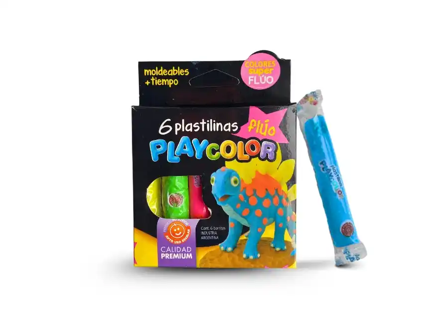 PLASTILINA FLUO PLAYCOLOR X 6UN SURTIDAS 5452F