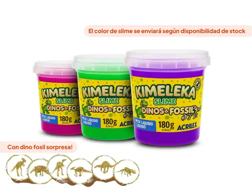 SLIME KIMELEKA DINOSAURIOS FOSIL 180GRS X UN