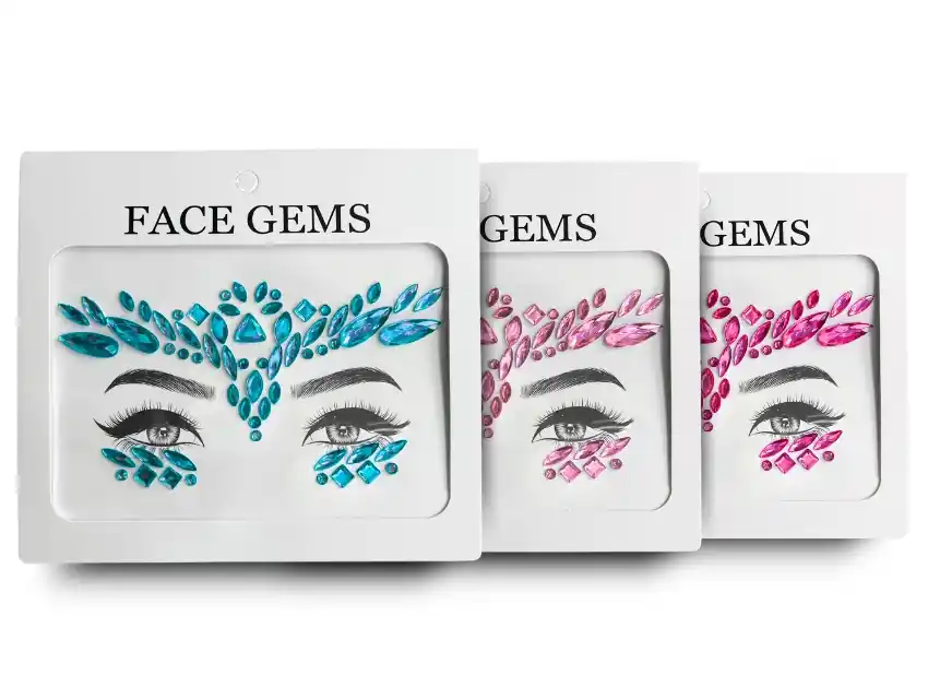 GEMAS ACRILICAS AUTOADHESIVAS PARA ROSTRO X PLANCHA  8119C