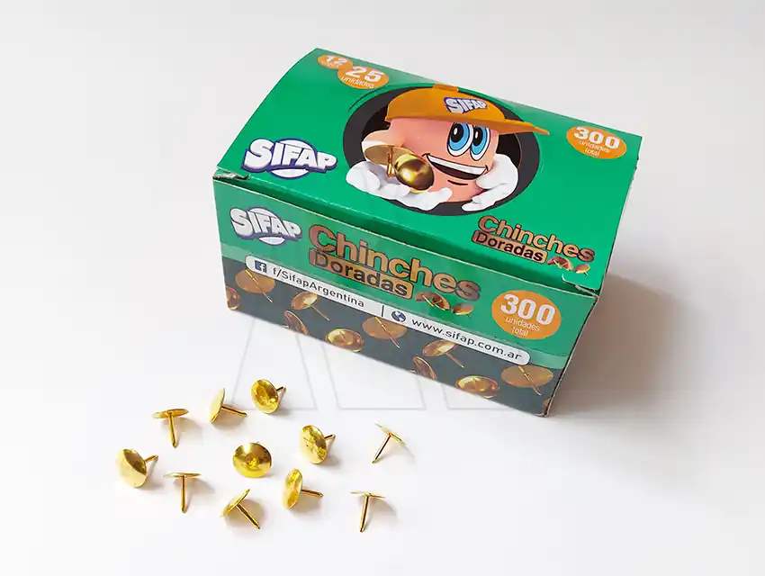 CHINCHES SIFAP DORADAS X 300UN (12 CAJITAS DE 25UN) 8955.25