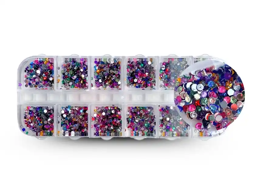 STRASS COLORES SURTIDOS ESTUCHE X 12 DIVISIONES  9175.M1