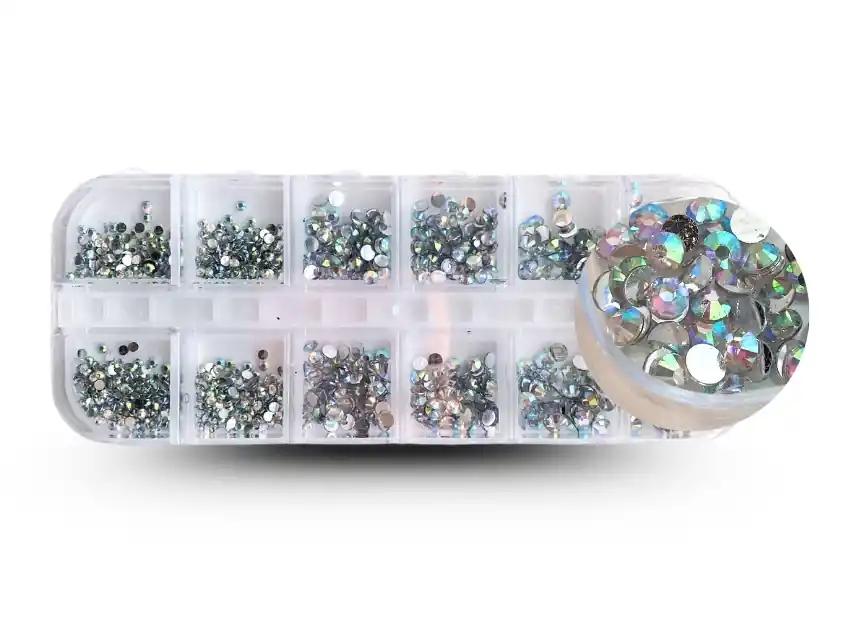 STRASS AURORA BOREAL TAMAÑOS SURTIDOS ESTUCHE X 12 DIVISIONES  9175.M2