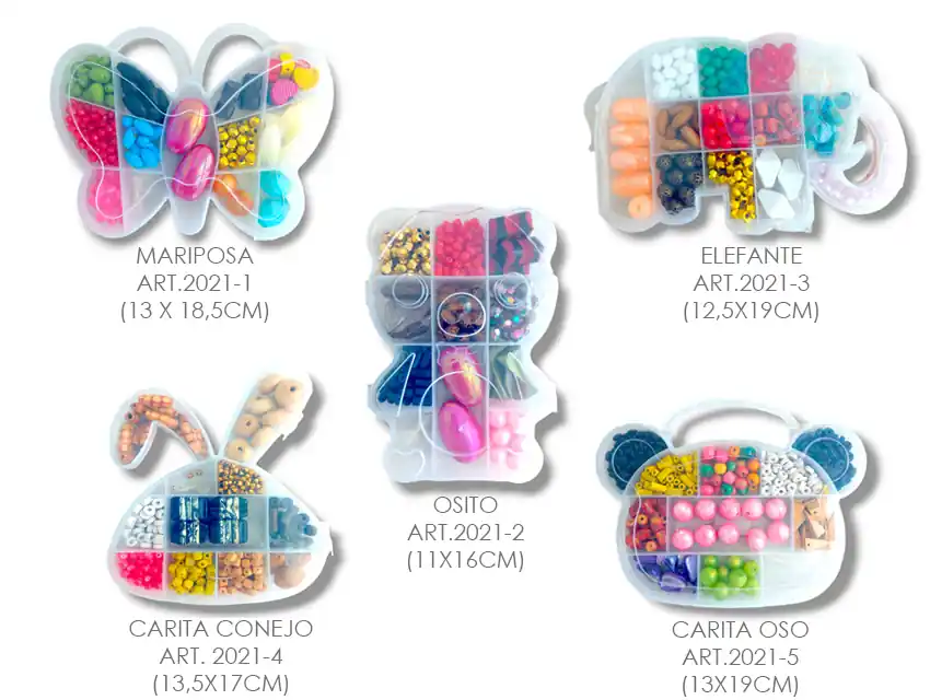 CAJA DE ABALORIOS MODELOS VARIOS 15CM X 20CM APROX