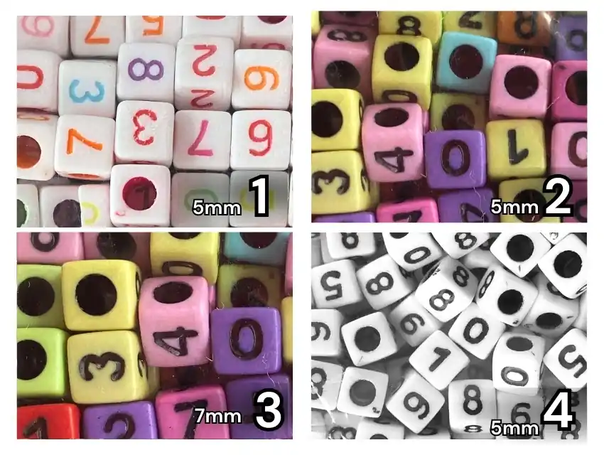 CUENTAS DE PLASTICO CON NUMEROS X 125GRS  2510N