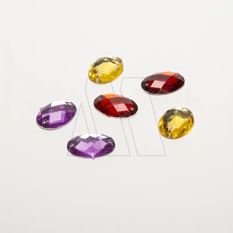 GEMA ACRILICA OVAL FACETADA X 25UN 6727