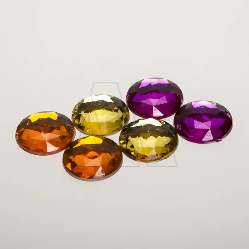 GEMA ACRILICA REDONDA FACETADA 3CM X 3CM X 10UN 6735