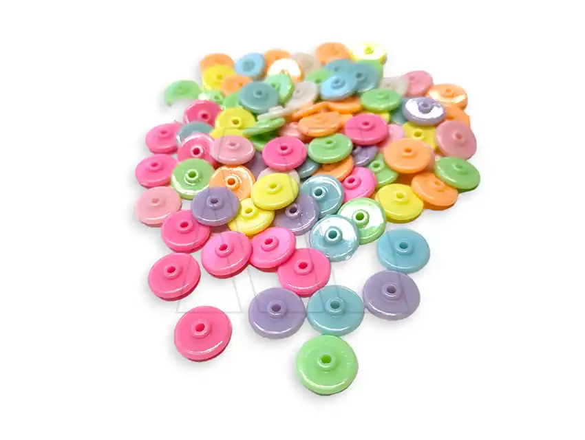 CUENTAS DE PLASTICO BOTONES 12MM X 12MM X 125GRS 8950.M2