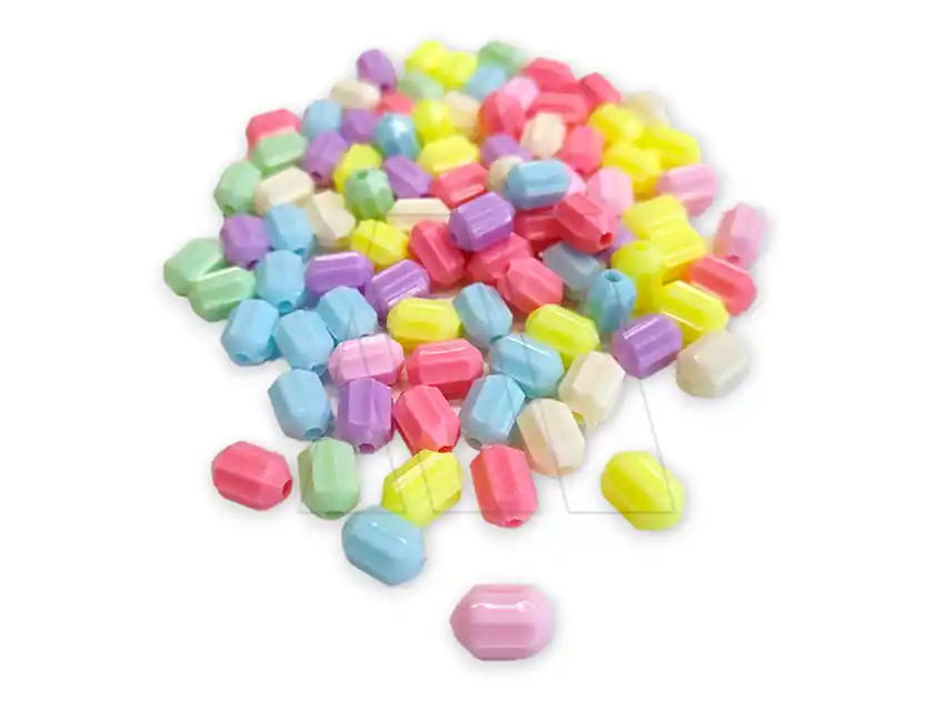 CUENTAS DE PLASTICO CILINDROS 11MM X 7MM X 125GRS 8950.M4