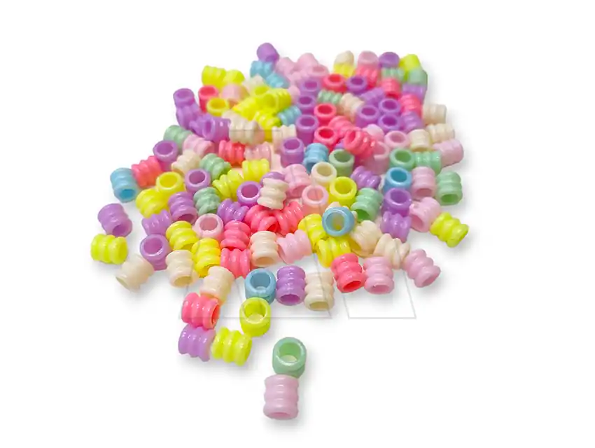 CUENTAS DE PLASTICO RESORTE 8MM X 6MM X 125GRS 8950.M9