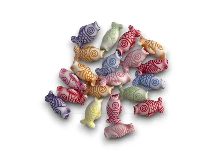 CUENTAS DE PLASTICO PECECITOS KOI 18MM X 8MM X 125GRS 8950.M37