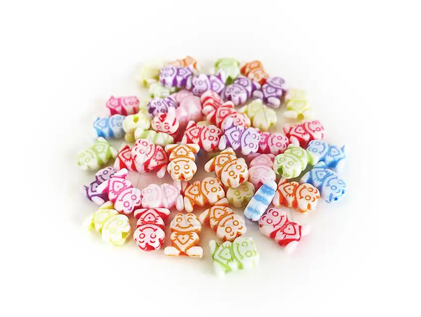 CUENTAS DE PLASTICO RANITAS 7MM X 10MM X 125GRS 8950.M40