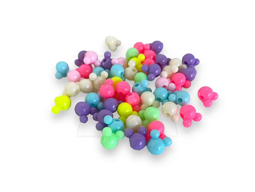 CUENTAS DE PLASTICO MICKEY 10MM X 10MM X 125GRS 8950.M44