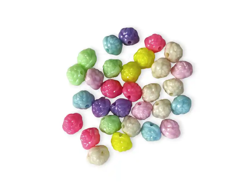 CUENTAS DE PLASTICO ROSAS 10MM X 125GR 8950.M66