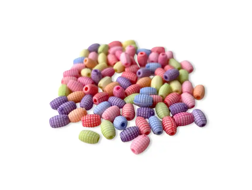  CUENTAS DE PLASTICO BARRILES 4MM X 7MM X 125GRS  8950.M82