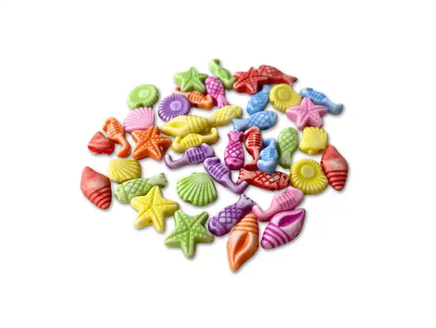 CUENTAS DE PLASTICO MAR 10MM APROX X 125GRS  8950.M83