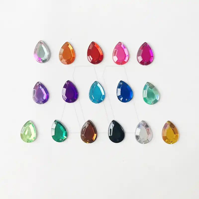 GEMA ACRILICA FACETADA GOTA MODELO 2 13MM X 18MM X 100UN 9501.2