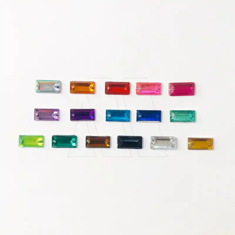 GEMA ACRILICA FACETADA RECTANGULAR 7MM X 19MM X 100UN 9503.2