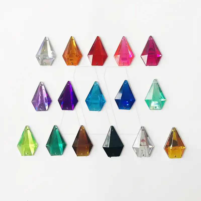 GEMA ACRILICA FACETADA GOTA HEXAGONAL 38MM X 20MM X 100UN 9507