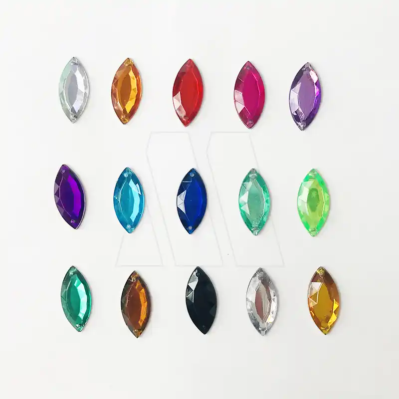 GEMA ACRILICA FACETADA ELIPTICA 12MM X 25MM X 100UN 9508.1