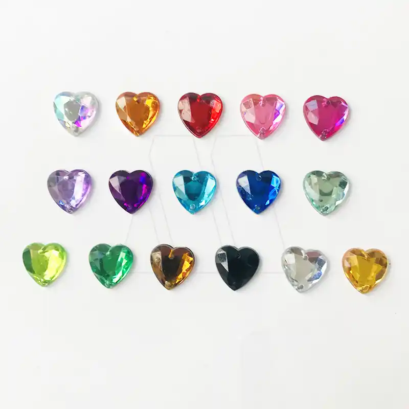 GEMA ACRILICA FACETADA CORAZON NRO 14 18MM X 18MM X 100UN 9510
