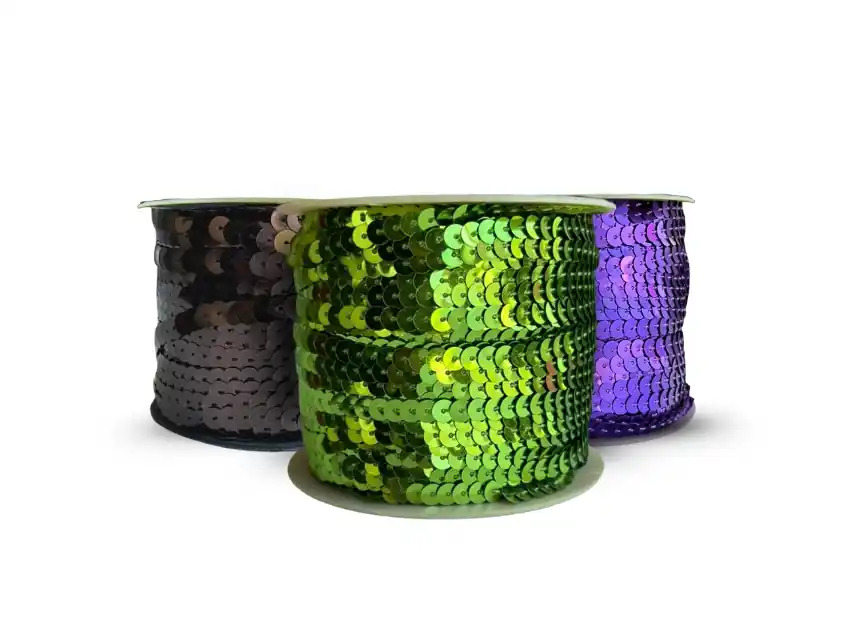 HILO DE LENTEJUELAS METALIZADAS CHATAS 6MM X 100YDS