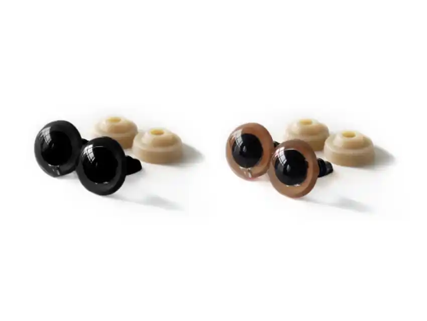 OJOS PLASTICOS CON TARUGO Y SEGURIDAD 8MM X 200UN (100 PARES) APROX 2203.2