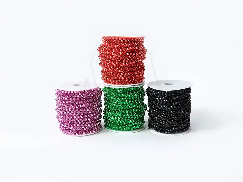 PERLAS METALIZADAS PEGADAS EN ROLLO NRO 4 X 20YDS 4036.4