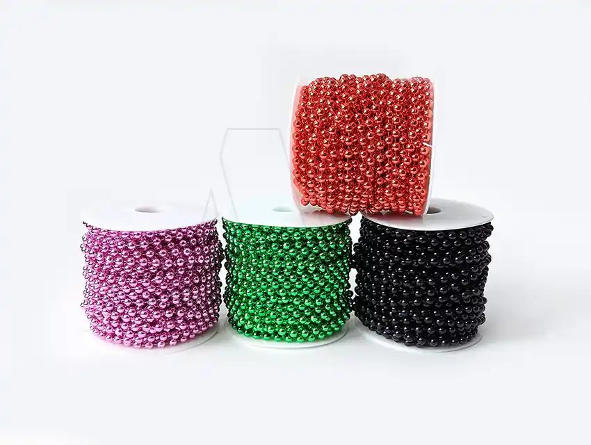 PERLAS METALIZADAS PEGADAS EN ROLLO NRO 6 X 20YDS 4036.6