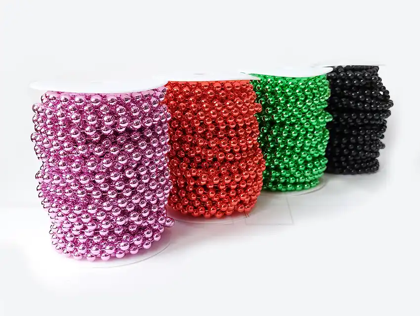 PERLAS METALIZADAS PEGADAS EN ROLLO NRO 8 X 20YDS 4036.8
